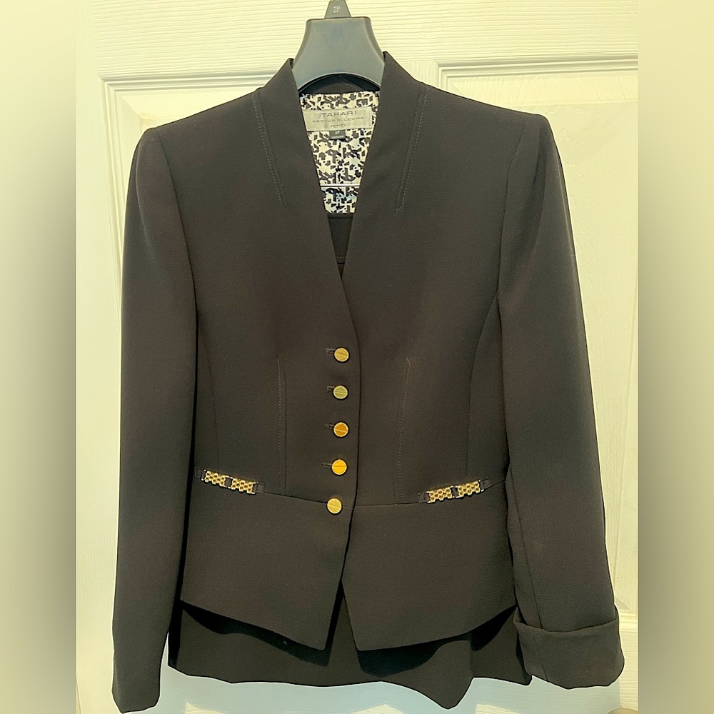 Taheri black 2 piece suit with gold buttons - 2P